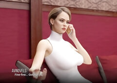 Shaved pussy in a visual novel adventure