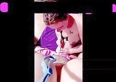 Chastity cage and intense anal stretching for sissy training