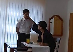 Two hot twinks get a little room service