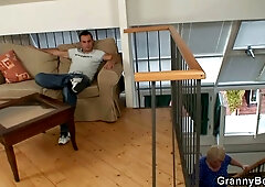 Busty 80 year old granny banged by younger dude