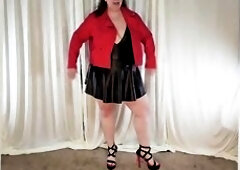 Tall big beautiful woman Tempting in Leather Try on Haul