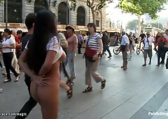 Huge tits Latin slave walked in public