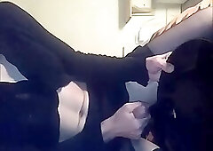 Crossdresser cock and cumplay (Cum-Makeup)