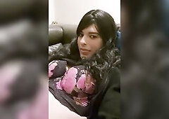 Sissy self facial hands free sissygasm