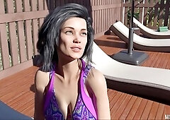 Stepmother roleplay in a visual novel featuring big boobs and sexy scenarios