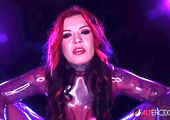 Sabien Demonia Dressed In Latex, Jerks You Off With Her Feet!