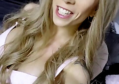 French Blonde Bitch in Homemade POV reality video