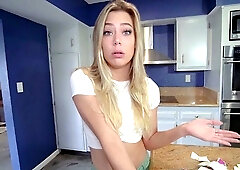 Blonde teen finger fucked POV