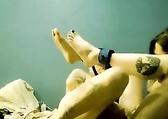 Three-Some couldn't await Melody drilled in restraints in advance of shooting