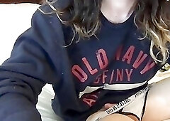 lady-man & blonde Girlfriend fellatio webcam