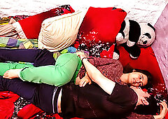 Love, passion and hot sex in top view