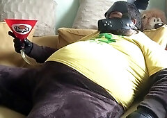 Gay belly, fur suit, hunk