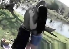 fine Interracial doggy position bandpokeing In Public