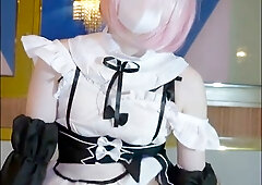 Cosplay climax: Asian babe orgasms and gets covered in cum in anime costume