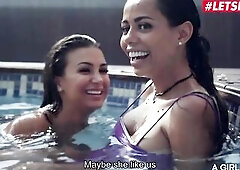 AGirlKnows - Canela Skin, Susy Gala And Kessy Shy Lesbo Pool Sex Full Scene - LETSDOEIT