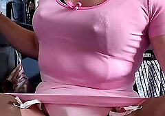 Pantie show while smoking