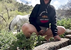 Pissing preggo outdoors California