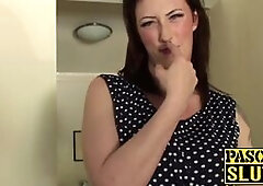 With a sock in her mouth and her big tits out, Kandi is ready for a rough fuck session with Pascal.