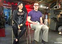 Tough biker girl takes care of nerd boy