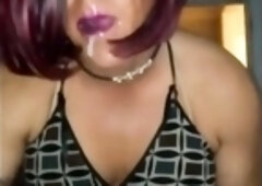 Redhead Crossdresser Sucks BBC for Cum