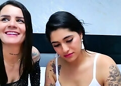 Beautiful amateur brunette lesbians at play