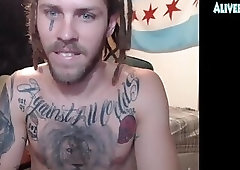 tattooed dude webcam wanking