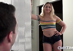 Blonde Cutie Fucked In Before Facial