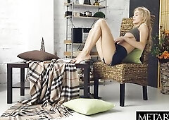 Breathtaking golden-haired masturbates as this babe watches hot movie scene of herself