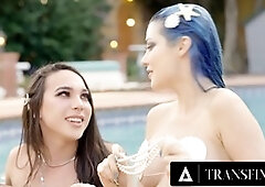 Mesmerized - Gorgeous Mermaids Kasey Kei & Jewelz Blu Enjoy Steamy Sex by the Pool