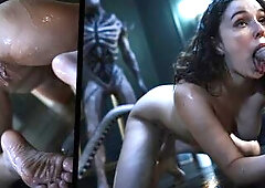 3D Anime Horror - Nerdy Girl Leana Lovings Summons Sex Demon And Gets Monster Fucked Unbirth