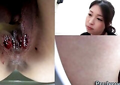 Weird asians void urine in WC during the time that being filmed secretly