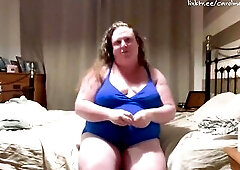 300lb transsexual in swimsuit undresses and JO just for u x