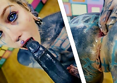 Tattoo Couple Pov Virtual Sex - Anal Creampie, Female Orgasm, Goth, Punk, Anal Fuck, Gapes, Sloppy Bj