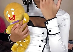 Steaming Ebony TRANSSEXUAL Chef Eros Orisha Obeys Her Meat