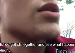 Latino gobbles cock for cash