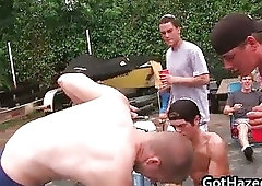 Fresh straight college guys get gay hazed