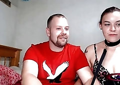 BDSM maledom with a submissive brunette getting nicely choked too