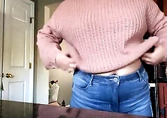 Obese Teen shows off her body during the time that everybody is home
