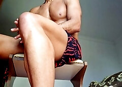 Oil cock, gay moaning, solo male moaning