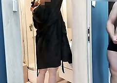 My stepson spies on me during the time that I'm taking a shower and jerks off to me