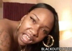 Spicy ebony babe Unique LaSage gets her amazing pussy pounded by a black guy from her class