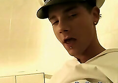 Young Chris Dodger fucking and cumming in shipmate toilet