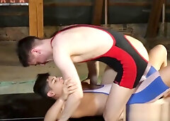 Wrestling Stud Barebacked While Jerking