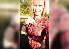 1St time this spring I swim in river in clothing... I like wetlook and wetting raiment...