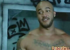 Buff black guy blows load