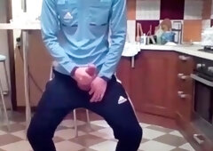 Cumming in my New Kitchen with my Big Cock