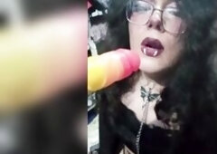 Cute little bat beauty having enjoyment (trans)