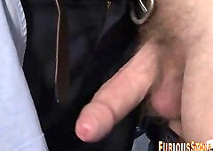 Hairy stud gets ass fingered
