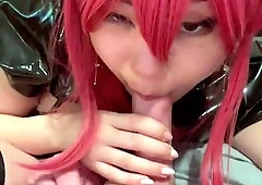 Bitch gives wam blowjob and handjob in pov scene