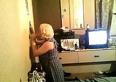 Horny CD Andrea Sucking A Dildo